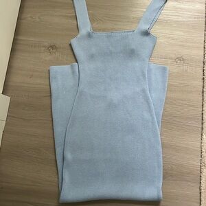 Light blue knit Maxi Dress with open back